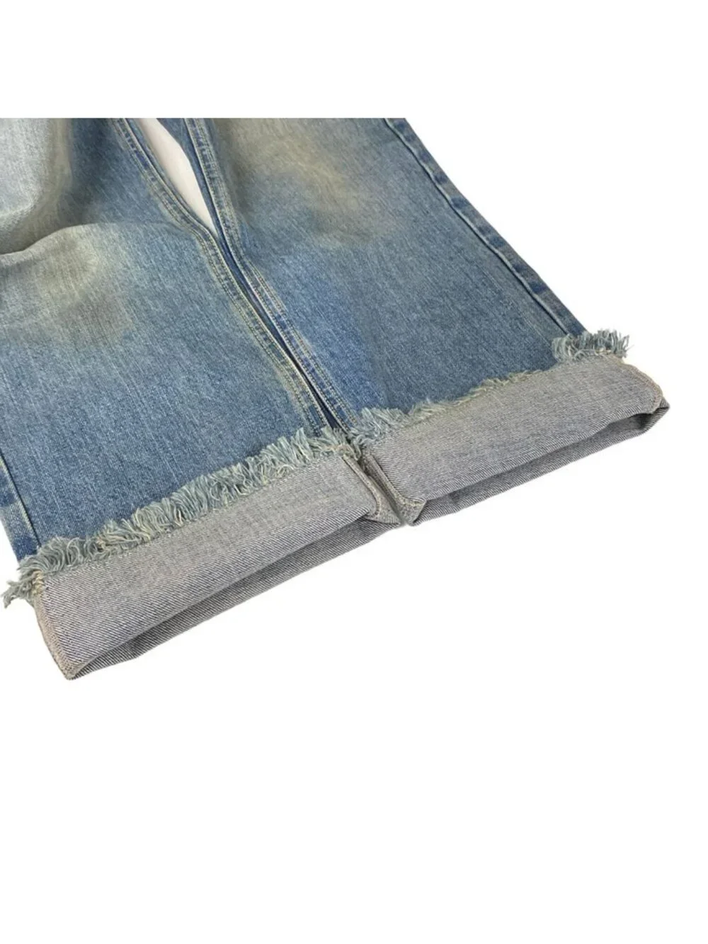 Louis Vuitton Jeans 34 S Gm1 Blue Full Length Monogram Patch Cut Out Cotton